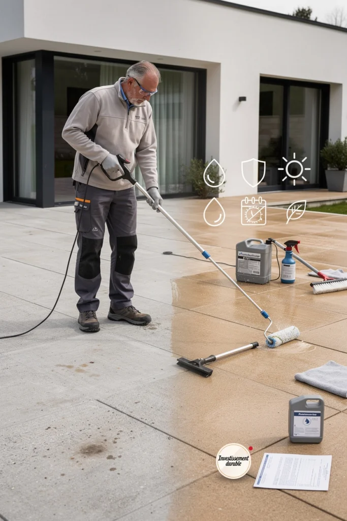 protection des dalles béton extérieures